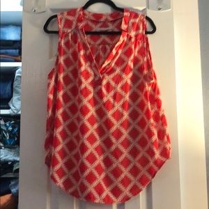 Orange and white top